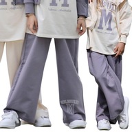 Szare spodnie szwedy z nadrukiem | Qba Kids 158