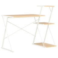 Písací stôl s policou bielo-dubový 116x50x93 cm