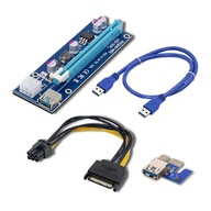 Qoltec Riser PCi-E 1x-16x USB 3.0 SATA/ PCI-E 6pin