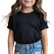 JHK fekete pamut gyerek póló, 128-as méret