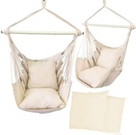 Hamak brazylijski krzesło z poduszkami ecru beżowy