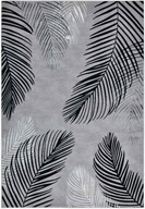 Koberec do obývačky moderný rastlinný Grece palmový list sivý 160x230