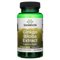 Swanson Ginkgo Biloba 24% Ginkgo biloba japonská 60mg Nervový systém Mozog 120 kaps