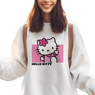 Detská biela mikina ako darček pre fanúšika mačiatok Hello Kitty Vzory - 116