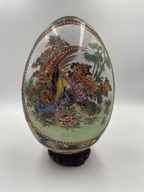 Duże porcelanowe jajko Satsuma, ręcznie malowane 25,5cm