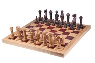 Dubové šachy vyrezávané intarzia 65x65