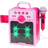 Muzyczny głośnik różowy Boombox dla dzieci z mikrofonem