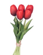 Tulipány silikónové kytica do vázy červená