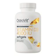 OstroVit Witamina D3 4000 IU 120 kapsułek ODPORNOŚĆ Vitamin D3 + Oliwa