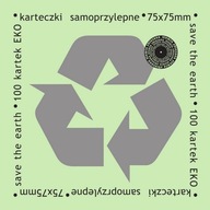 KARTECZKI SAMOPRZYLEPNE EKO 75X75MM 100K ZIELONE