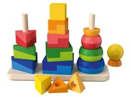 Drevená hračka Montessori Veža na skladanie