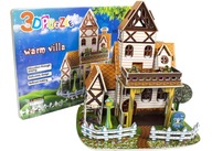 PUZZLE 3D DOMEK FARMA OGRÓD Z STYROPIANU ZESTAW