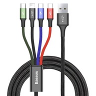 Kabel USB 4w1 2x TYP-C IPHONE micro USB 4 KOLORY