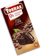 Čokoláda bez cukru horká s kávovými zrnami