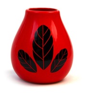 Kubek ceramiczny do Yerba Mate Luka Hoja Red 350 ml Matero od Gaucho Cebar