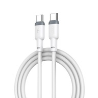 Kabel 2x USB-C przewód do telefonu tabletu słuchawek 1m 3A 60W biały