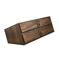 Drewniane pudełko do przechowywania w kolorze retro, szuflada na biurko