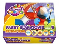 Plagátové farby trblietky 6 farieb 20ml