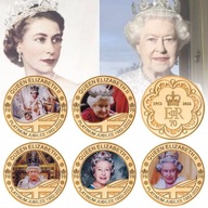 Pozlátená pamätná minca kráľovná Alžbeta II