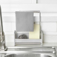 Kitchen Sink Caddy držiak na špongiu držiak na, preglejka, sivá