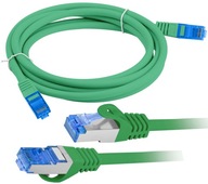 Kabel Internetowy Ethernet Skrętka RJ45 LAN kat 6A SFTP 0.25m Zielony