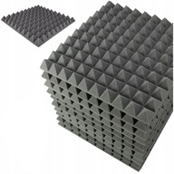 12× Akustická odhlučnená podložka Bitmat Pyramída 50 x 50 x 5 cm sivá