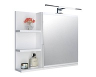 Biela skrinka so zrkadlom do kúpeľne ľavá, LED