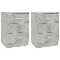 Nočné stolíky, 2 ks, betónová šedá, 38x35x56 cm,