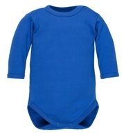 Niebieskie body dziecięce niemowlęce bawełniane gładkie długi rękaw r. 68