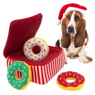 Hračka pre psa VIANOČNÁ DONUTY v norke Interaktívna na Vianoce DONUT x3