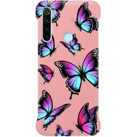 ETUI CASE MAT SILIKONOWE RÓŻOWE DO XIAOMI REDMI NOTE 8 W NIEBIESKIE MOTYLE