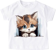 T-shirt koszulka dziecięca z kotkiem wzór KOT3 roz 116