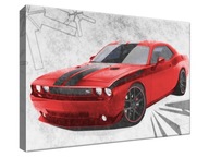 Obraz drukowany 30x20cm Dodge Challenger Blacktop
