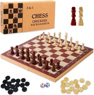 Šachová zábava 24 x 24 cm, 3 v 1, medzinárodný šach, sk?adana,