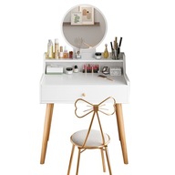 KOZMETIKAI FÉSÜLKÖDŐASZTAL SMINK TÜKÖRREL FEHÉR SKANDINÁV LOFT MODERN