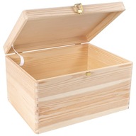 Drevená krabička so zámkom s vekom na darčekové uskladnenie 40x30x24 cm
