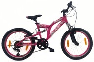 Dievčenský bicykel 20 V-brake Detský Plné Odpruženie Reflexné Revoshift