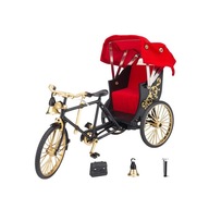 Mini simulácia rikše Model 1:12 Hra na dvoch kolesách Pamätná zlatá