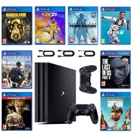 MEGAZESTAW PS4 PlayStation 4 PRO + 2 Pady Sony + 8 GIER