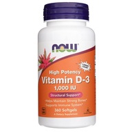 Now Foods Vitamín D3 1000 IU 360 kapsúl USA Výživový doplnok