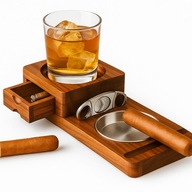 LUXUSNÍ DŘEVĚNÝ SET NA WHISKY A DOUTNÍKY, IDEÁLNÍ DÁREK