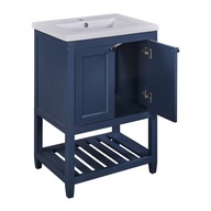 Kúpeľňový nábytok Keramické umývadlo so stojacou skrinkou modré 61x46x90cm