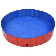 Skladací bazén pre psa, červený, 160 x 30 cm, PVC