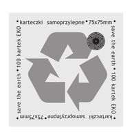 KARTECZKI SAMOPRZYLEPNE EKO 75X75MM 100K BIAŁE