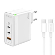 Ładowarka Sieciowa GaN 100W 1x QC3.0 USB + 2x PD USB-C Jellico C118 + Kabel