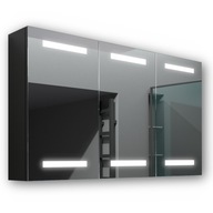 Drevená skrinka 120x70 LED zrkadlo Ares čierna