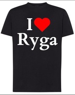 T-Shirt I Love Ryga Łotwa Stolica Państwa Bałkańskie r.XS