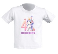 Koszulka dla dziecka z nadrukiem na 4 URODZINY prezent 5-6 lat 122