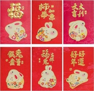 Chińskie Czerwone Koperty na Nowy Rok - 24 sztuki