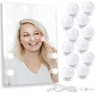 LED svetlá nad zrkadlo pre toaletný stolík na make-up NASTAVITELNÁ 12ks